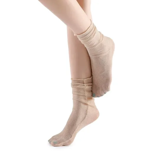 Diamond Sheer Crew Sock | Beige