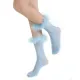 Destiny Feather Trim Lace Crew Sock | Pastel Blue