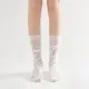 Gabriella 3D Bow Ribbon Applique Lace Crew Sock | White