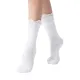 Sophia Layered Lettuce Edge Crew Sock| White