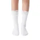 Sophia Layered Lettuce Edge Crew Sock| White