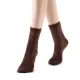 Polly Fuzzy Crew Sock | Brown