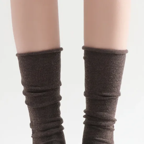 Sadie Wool Blend Slouch Mid High Sock | Brown